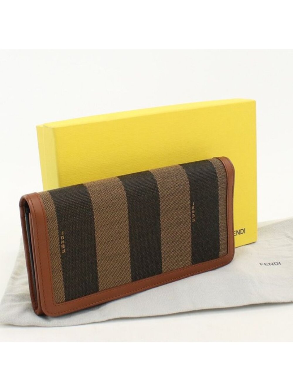 Fendi Pecan Wallet Bifold Jacquard